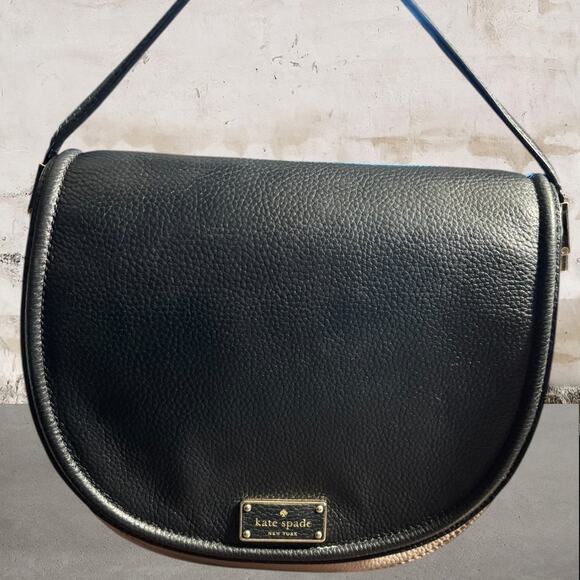 Kate Spade Oliver St Saddle Bag Black & Gray - Picture 1 of 8